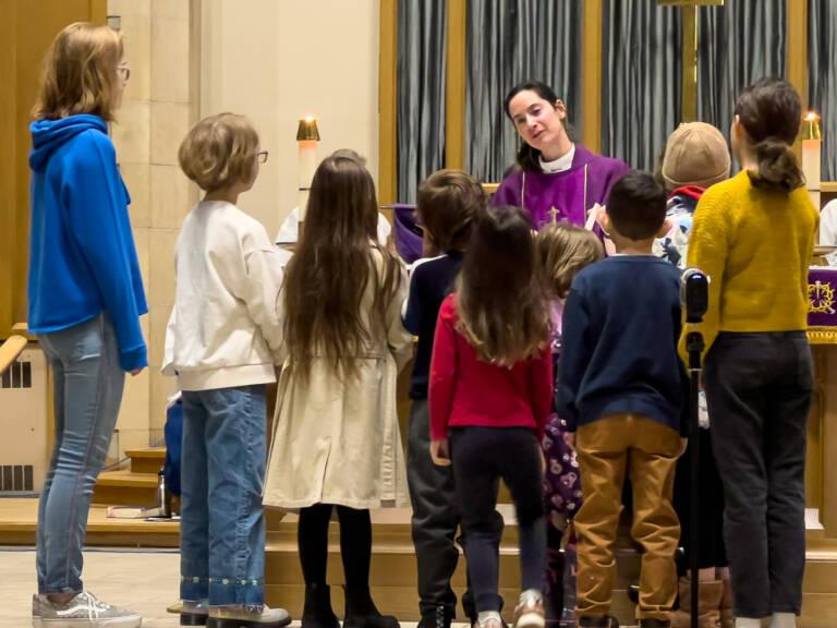 Kids are listening to Rev. Irina