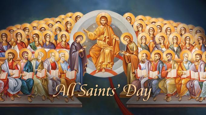 Icon of Christ surrounded by the saints